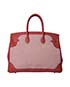 Ghilles Birkin 35 Toile/Swift Leather in Sanguine, back view